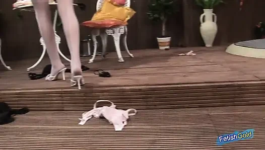 Blonde with big boobs have dirty fun with her lesbian photographer after...