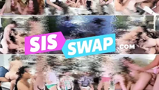 Busty babe ends up naked after playing strip pool with lucky stud