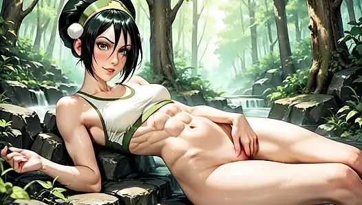 Sokka kacau di hutan oleh Toph Beifong saat avatarnya tidak ada