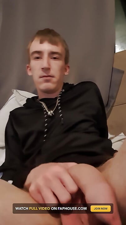Young Looking Horny Twink Home Alone with Massive Floppy Cock