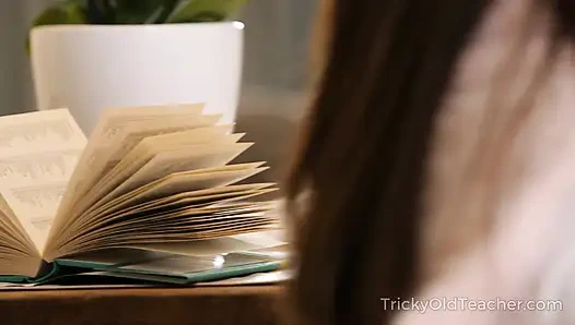 Handsome Tutor Helps Cutie with Her Assignments and Pussy