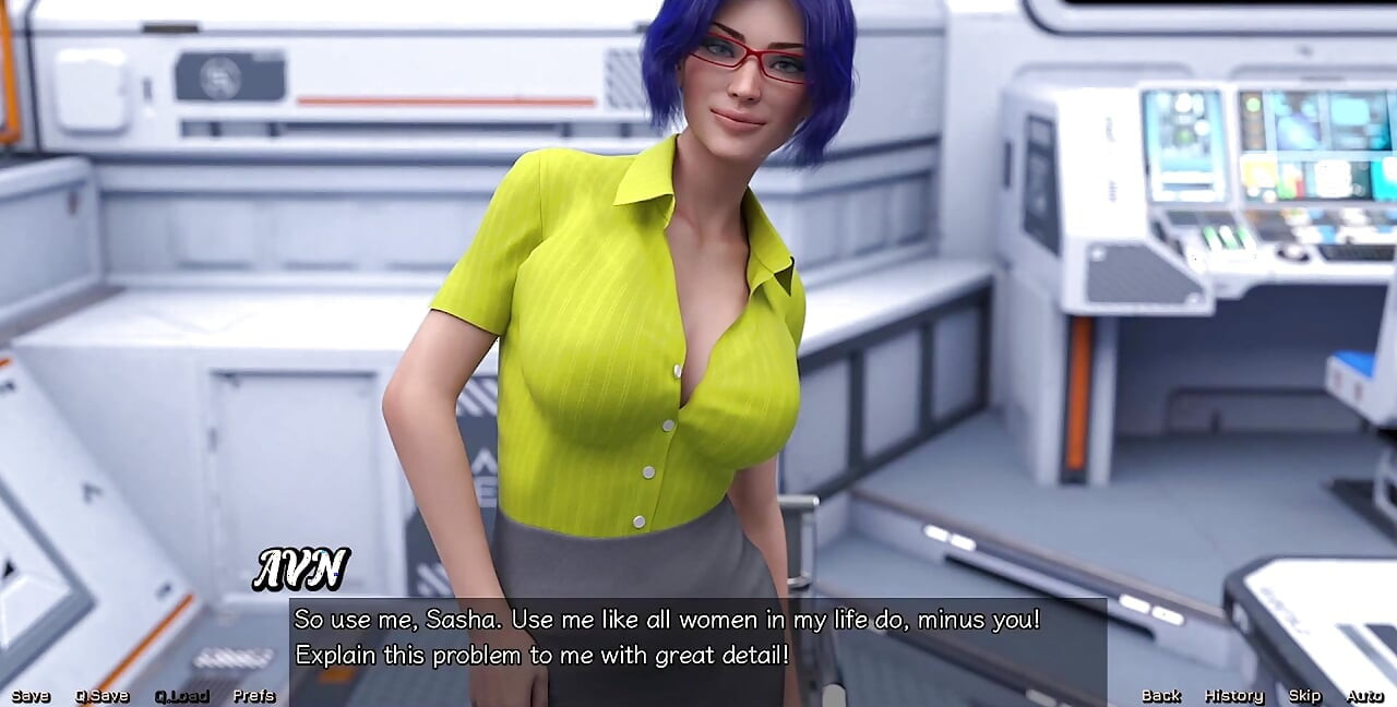 Stranded in Space - Blue Haired Big Tits MILF Wants to Talk