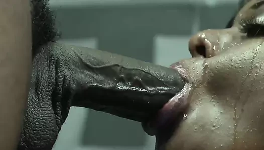 My girlfriend an experienced dark skinned woman gets her