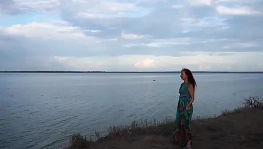 Volga marge in evening