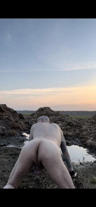 Gay slave driving naked in the car