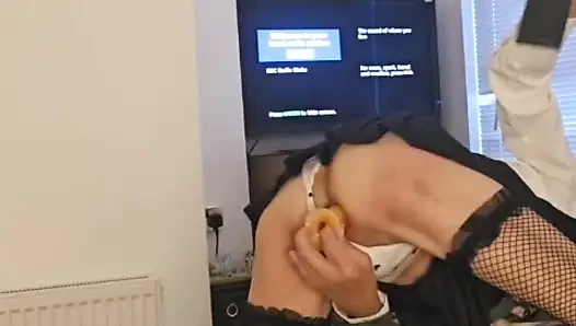 Ağır oyun anal oyuncak ve şaplak.