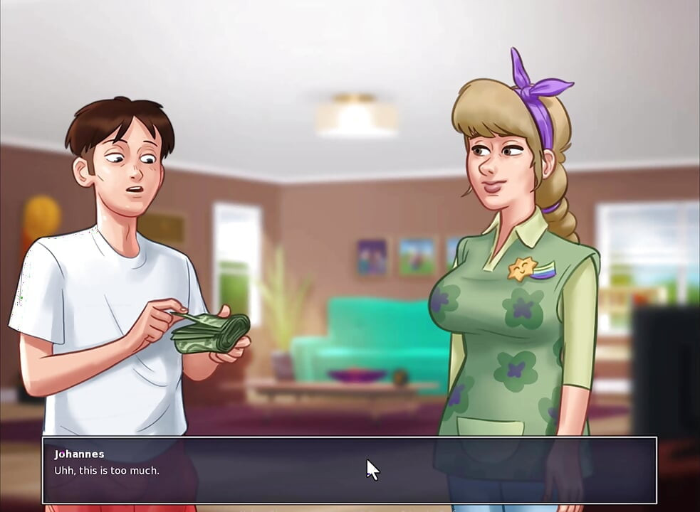 Summertime saga - sucking on jenny's boobs