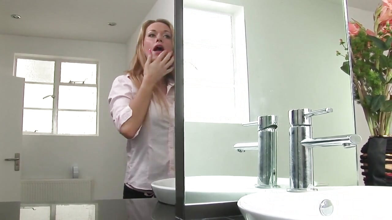 Curvy  blonde whore fucks her horny boss in the bathroom