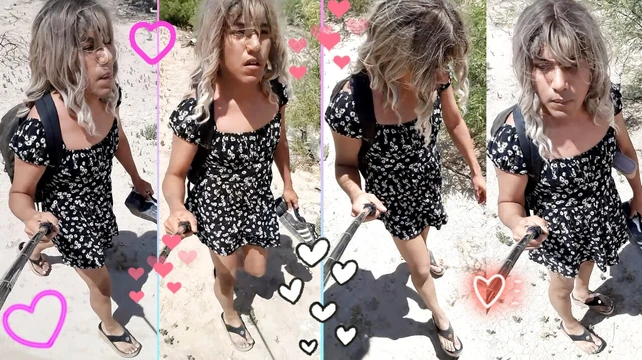Cute Shemale Legs in Mini Dress and Sandals Walks in Public Very Hot