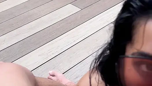 My Busty Asian Wife Fucks Me on the Terrace While the Neighbor Watches- Yasmina Khan- Brady Bud