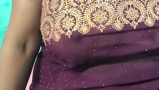 Heißer Desi-Look in Sari, kommen, fühlen sie den charme
