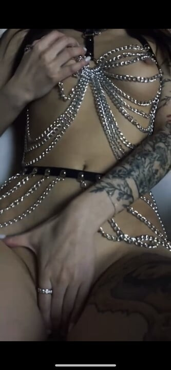 luxury girl in chains teases on camera