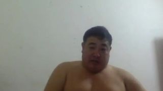 Schattige Chinese mollige papa op cam