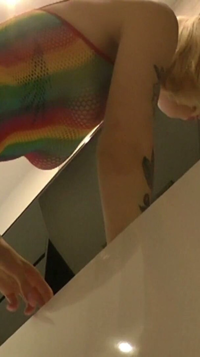 Raver Girl takes off panties in a see through electronic music festival outfit without a bra to show her nipple and tits | Clip 1