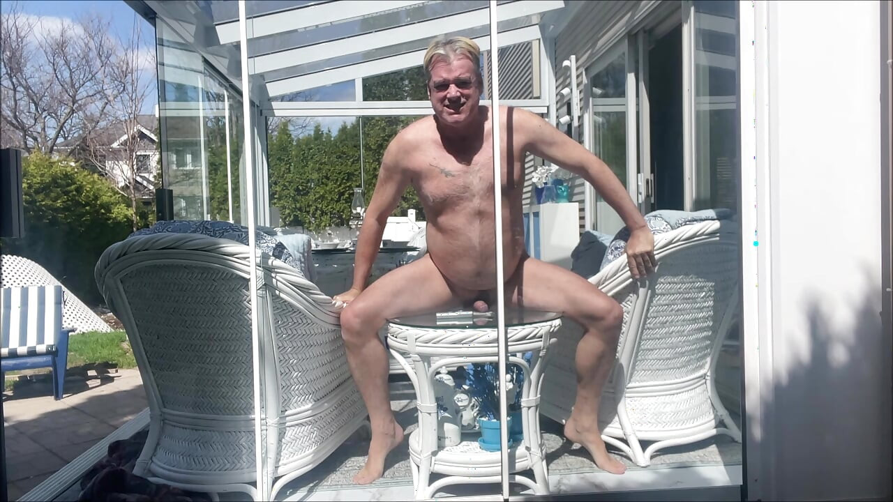 HUNK DADDY BEAR NAKED SUNBATHING IN THE VERANDA 3
