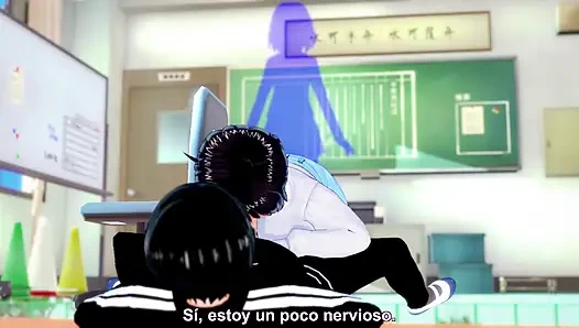 Fucking his best friend's mother in the Hentai office