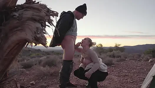 Sunset Blowjob and Huge Cumshot