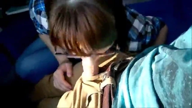 Public Deep Blowjob in the Train