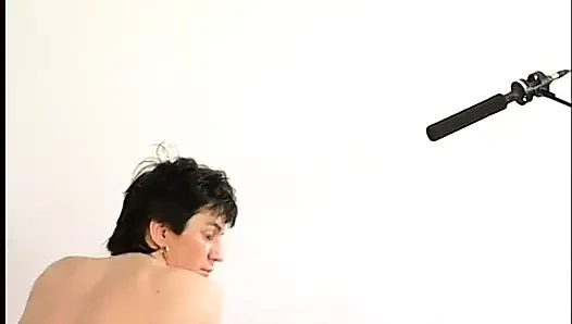 Brunette bitch blowing dick and gets banged from behind at casting