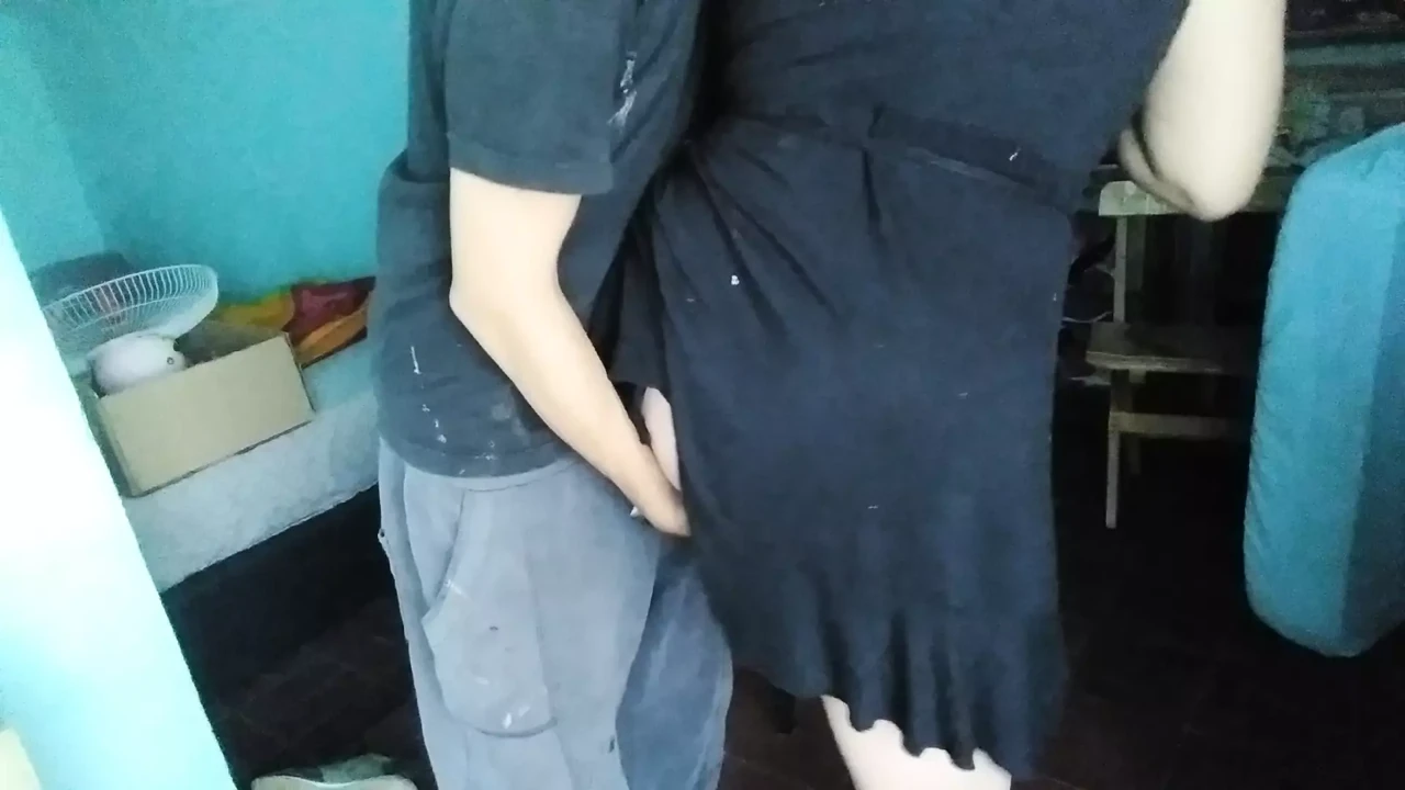 I play with her tits and then we fuck standing up late at night