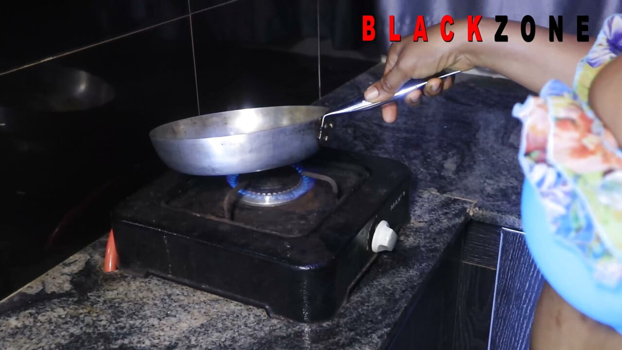 Wife Cooking in Bra & Panties Gets a Surprise Visit From Her Husband in the Kitchen!