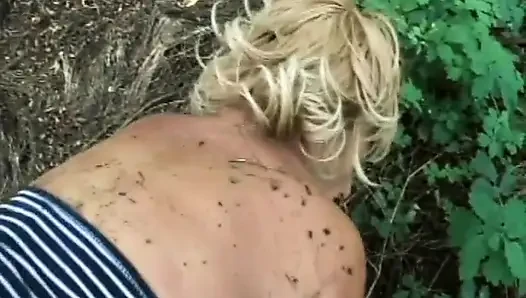 Granny with Huge Tits Gets Her Bush Pounded in the Forest by a Man POV S...