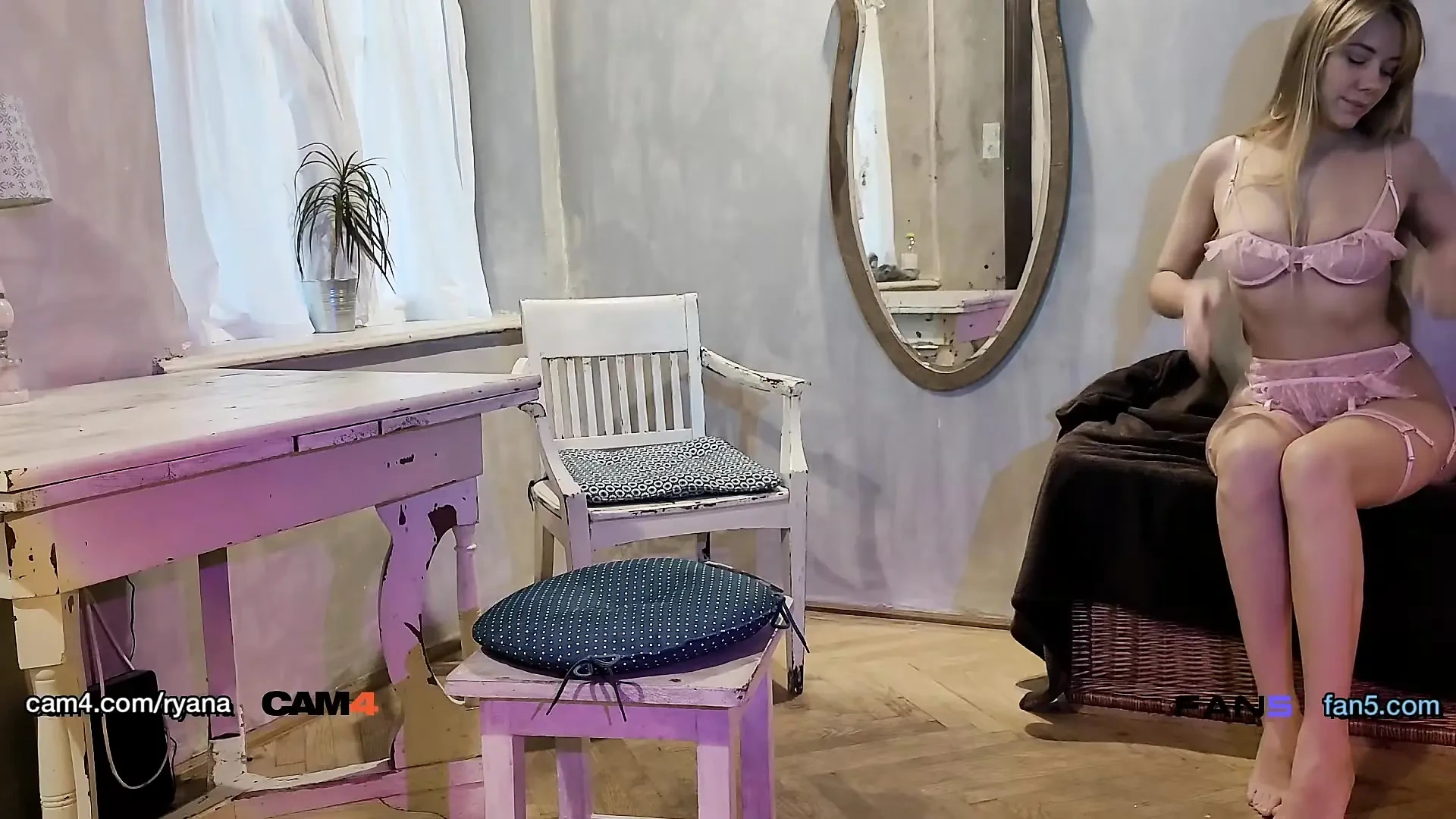 This sexy blonde gets wet as she masturbates for us