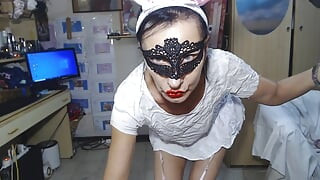 Slutty Waitress Prepares Lunch for Her Master