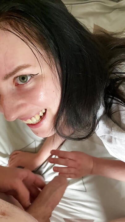 "Stop filming, I'm too shy!" Cute GF blushes and covers her face (POV)