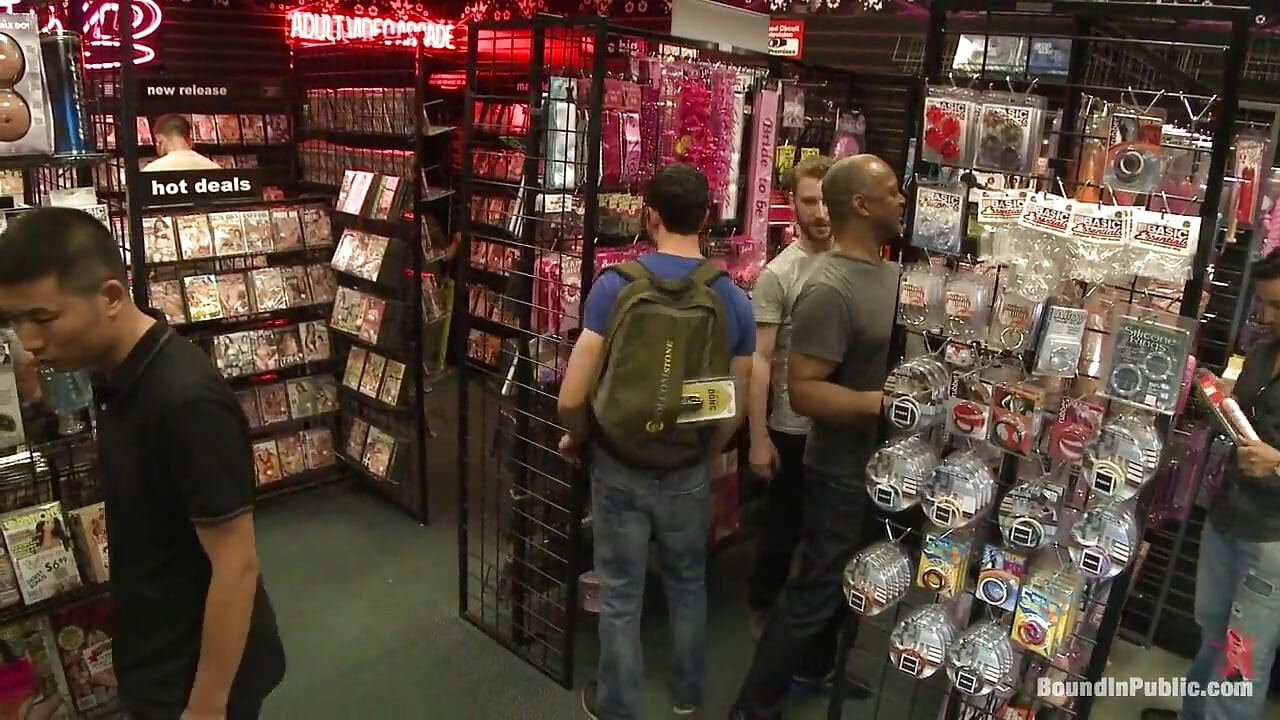 Hot Ripped Stud Gets Punished and Gang Fucked by a Crowd for Stealing