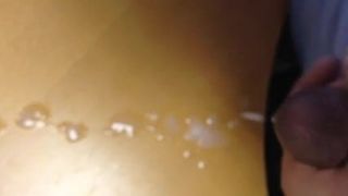 cumshot on office table