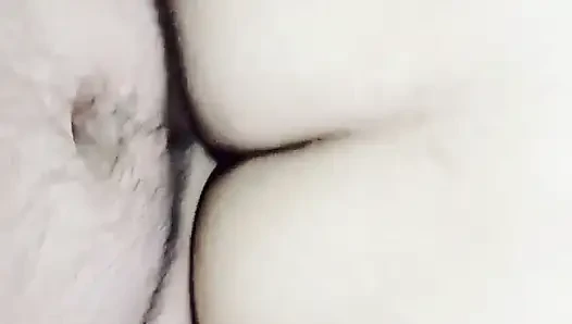 Stepsister puts her cute feet on my shoulders to penetrate her rich shaved pussy.