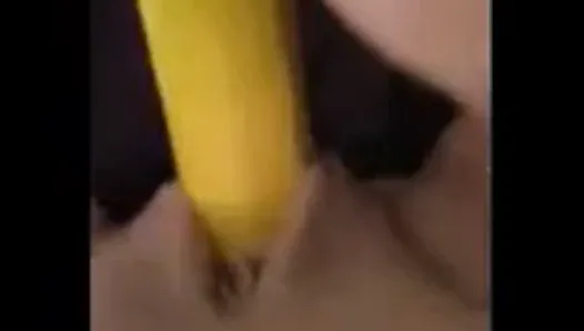 Banana in pussy