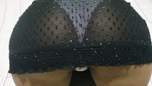 Hot Brunette petite babe in a Hot Dress with Panties to show her tight pussy