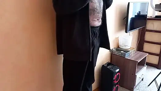 Stepmom jerks off my cock and takes off the morning boner