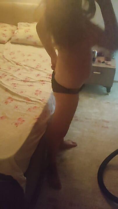 She came while I was vacuuming the house, licked my wet pussy, and shoved her cock inside.