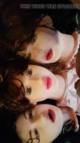 I ejaculate over Three Dolls Faces