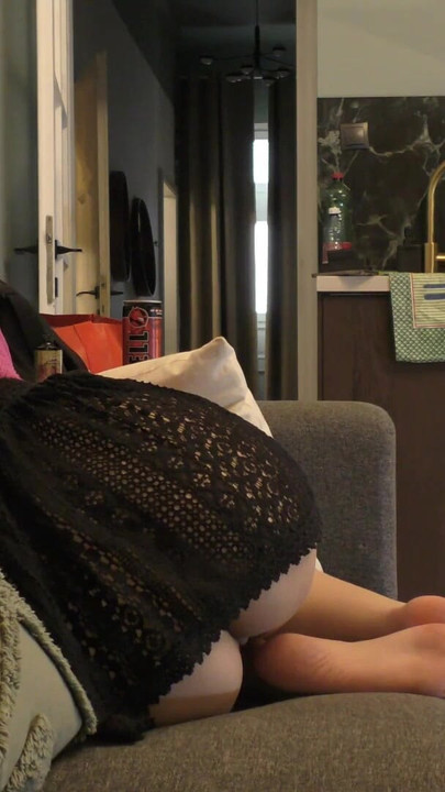 Epic moment from "Skinny Petite Girlfriend comes for a Porn Casting No Panties and Braless like this to show her Pussy and"