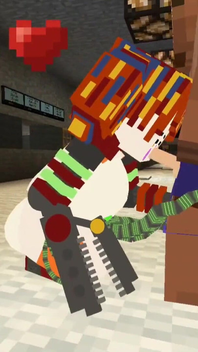 Minecraft Jenny Mod Fapcraft: Fazclaire's Night FNAF Scrapped Babe giving me a blow job | Clip 1