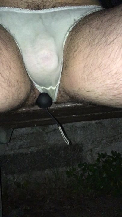 Pee in white cotton panties