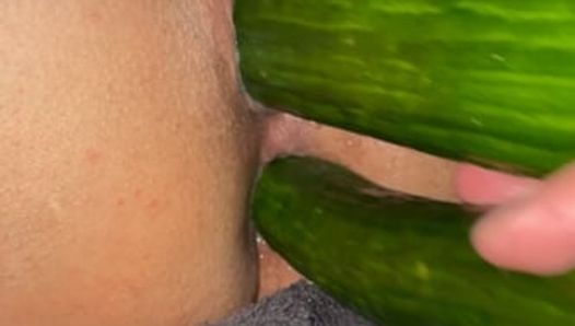 Grandi verdure nella figa, doppio anale scopata e fisting oliato