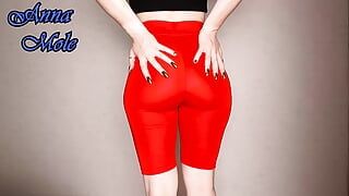 Το κολάν γιόγκα PAWG με κολάν spandex χτυπά δυνατά τα ζουμερά παντελόνια του της