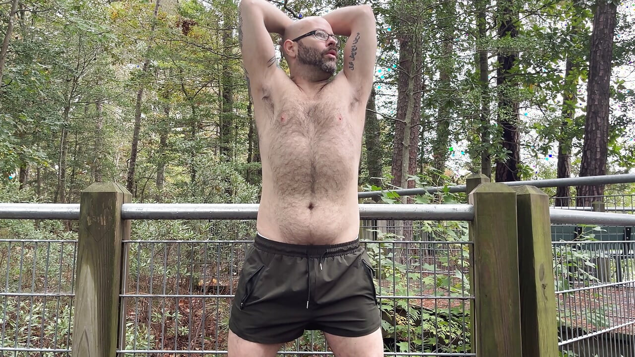 Handsome daddy masturbation solo sexual side penis sex in nature