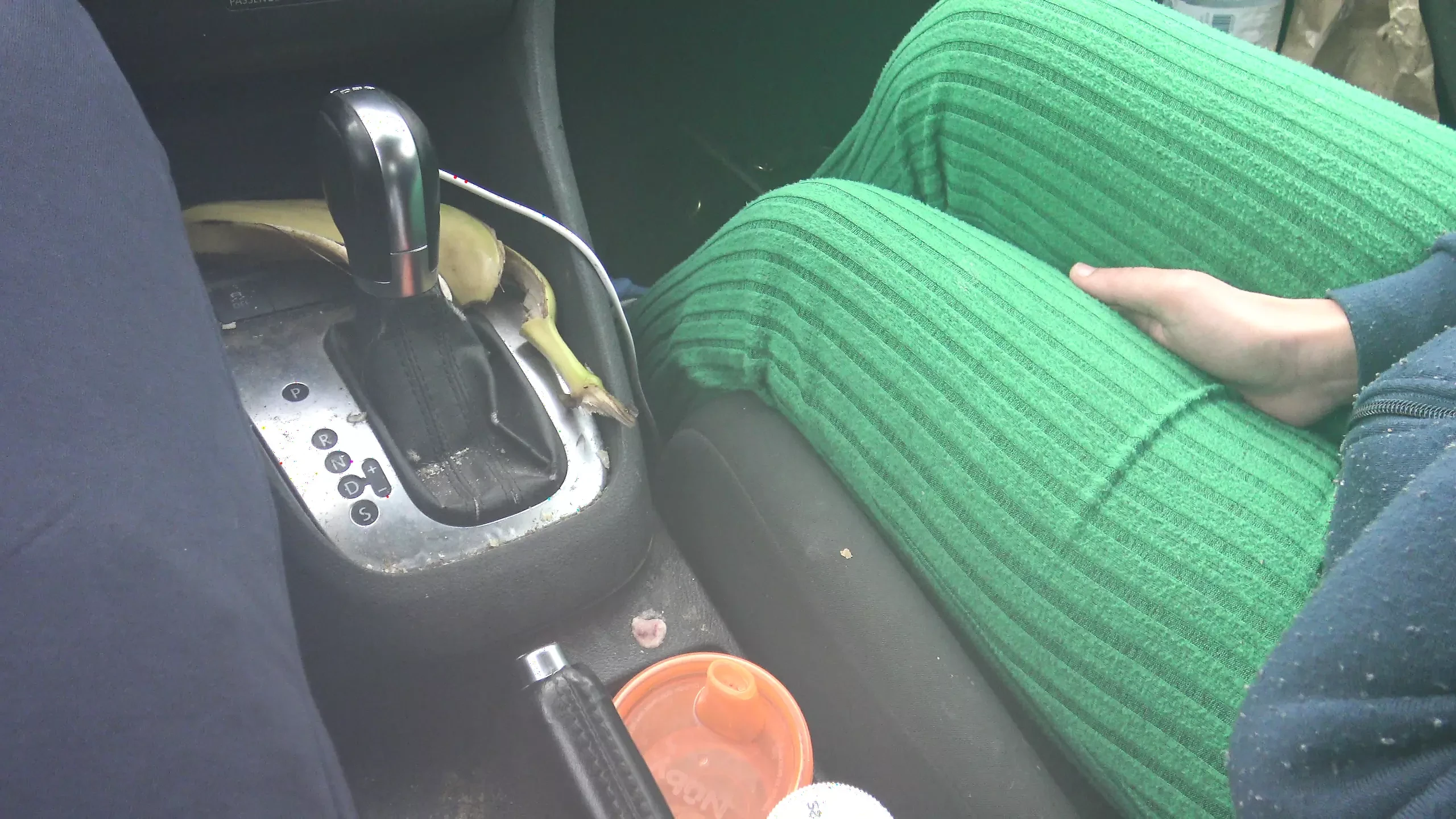 french canadian stepmom touching her stepsons cock in the car in Montreal