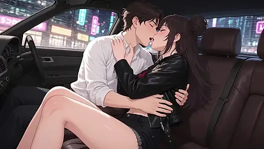 The girl flirted with the taxi driver and he made her feel good