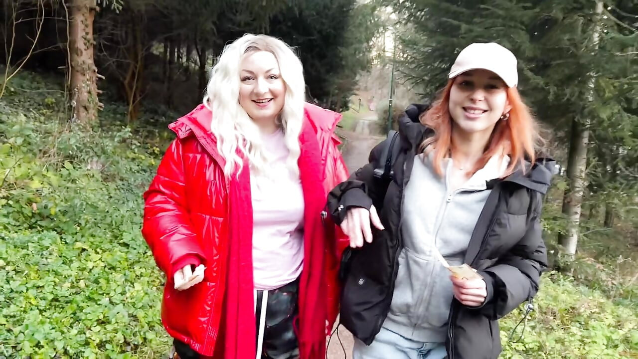 Step Mom and Stepdaughter on the street don't mind earning some extra cash - Public Agent