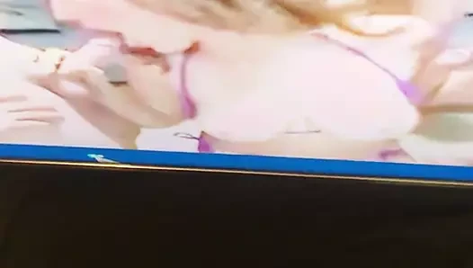 Jerking and cumming to Rucca Page blowbang