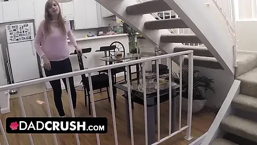 DadCrush - Horny Babe Strips Naked And Gets Her Hairy Pussy Plowed Hard By Big Throbbing Cock