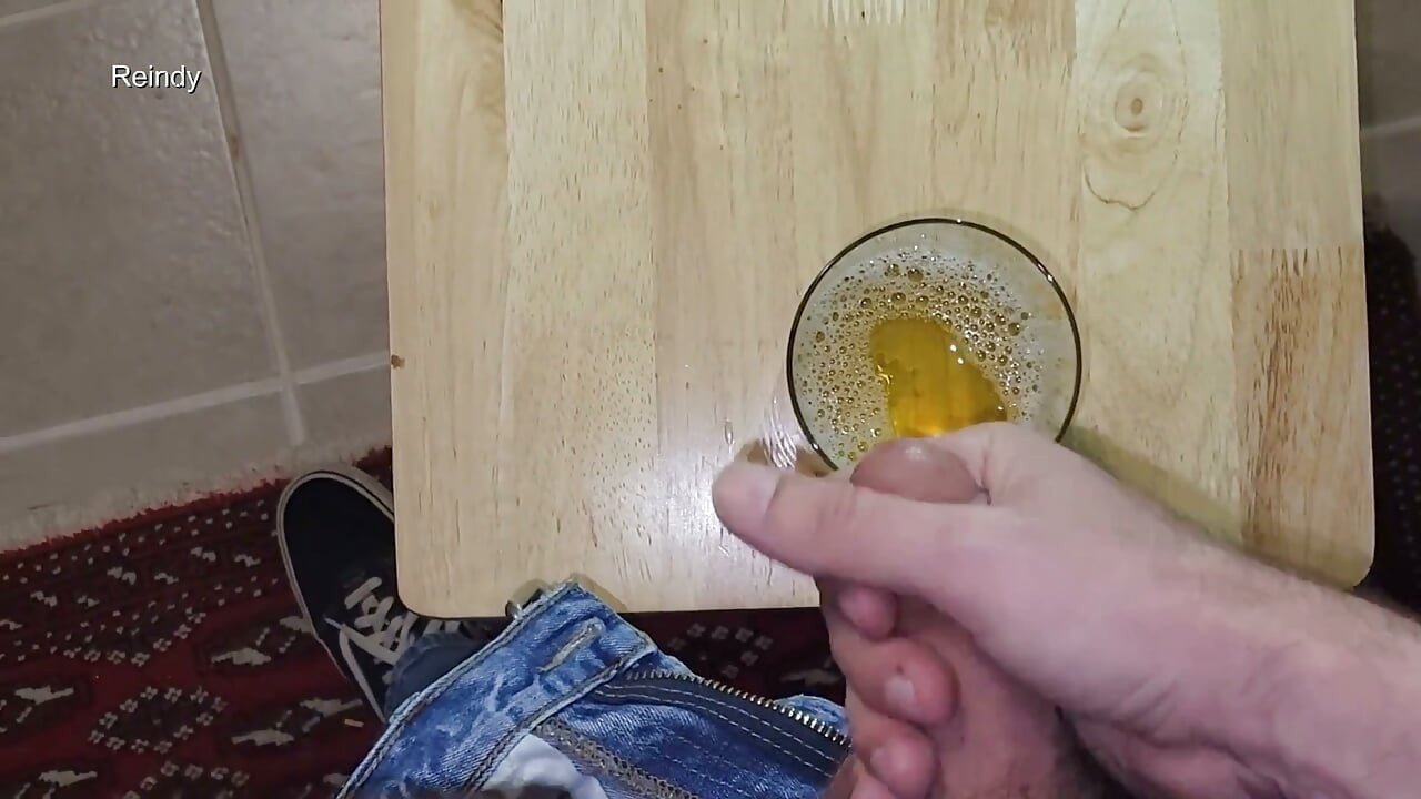 Mixing Cum and Piss in My Office