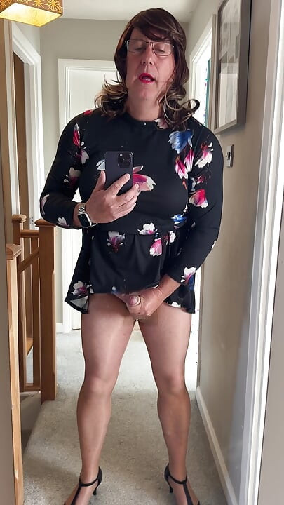 Sexy crossdresser Cumin wearing her sheer Tan Tights